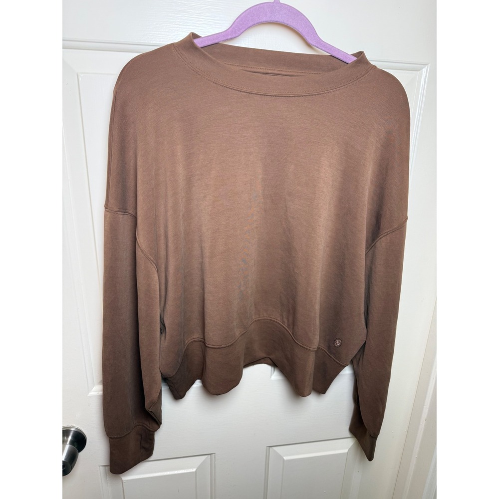 AS Revival Brown Modal Blend Crew Neck Sweatshirt Thumbholes